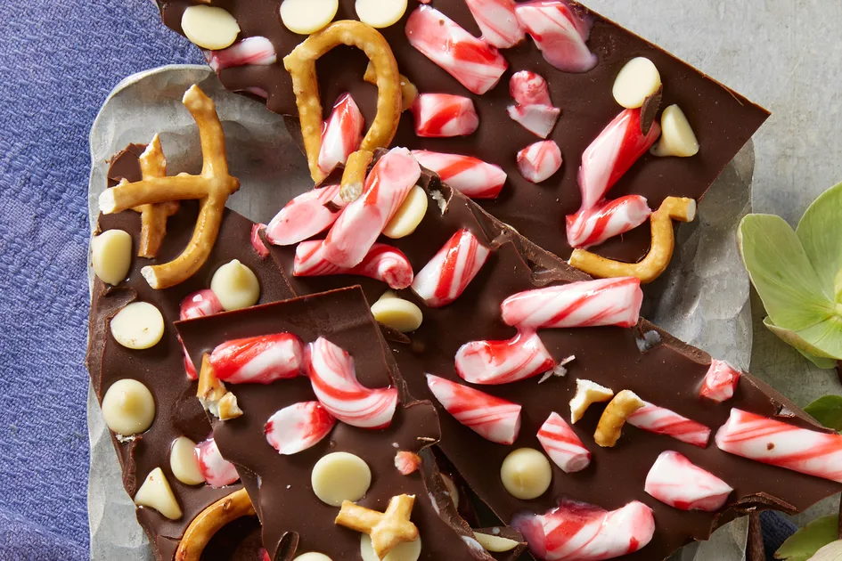 Candy Cane and Pretzel Bark recipe Recipe | New Idea