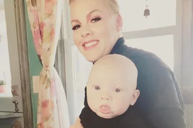 Pink’s son Jameson takes a major tumble learning to walk