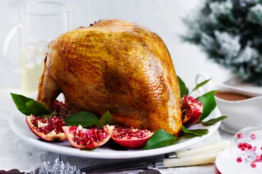 Roasted Turkey with Pistachio and Lemon Butter