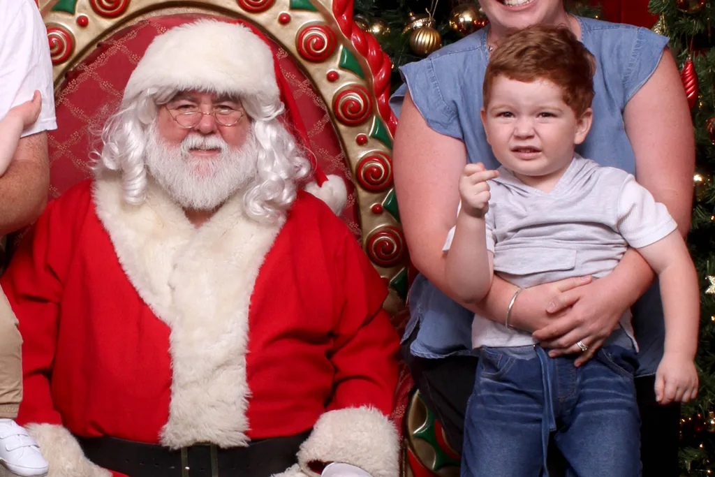 Aussie mum Tammie was left red-faced by this cheeky picture of her son meeting Santa