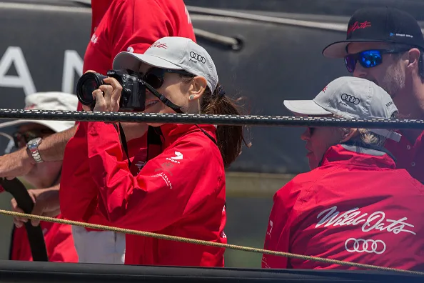 Crown Princess Mary looked radiant in red on board a yacht in Sydney Harbour