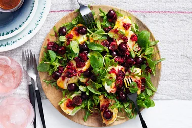Grilled Haloumi with Fresh Cherry Vinaigrette