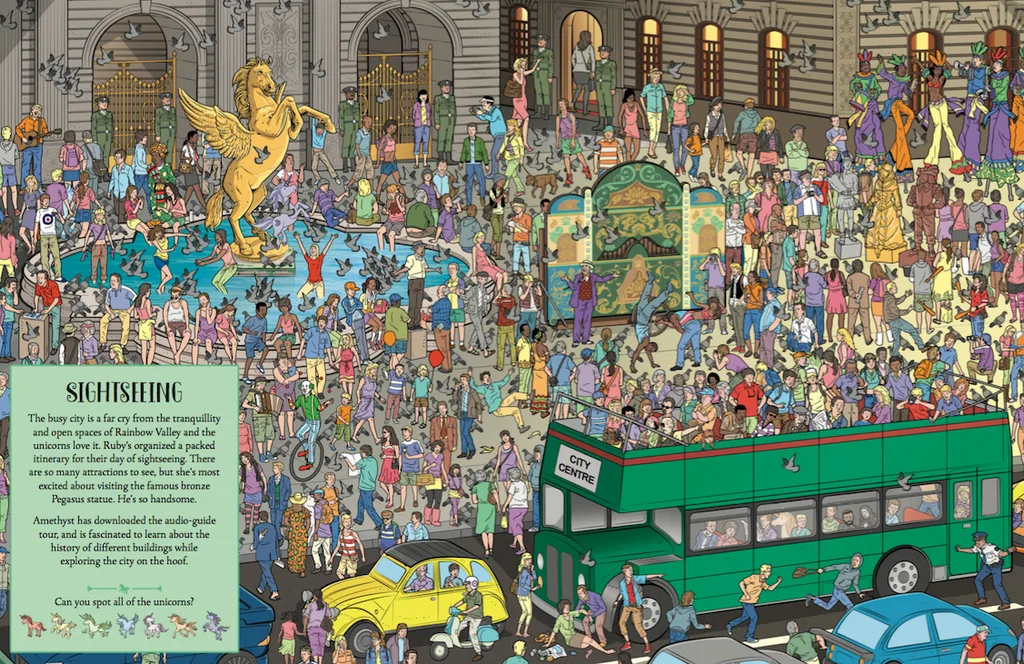 A new book Where's the Unicorn? is full of search and find puzzle pictures