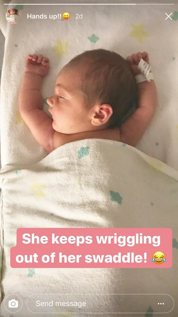Emily Skye is staying at a luxurious hotel after the birth of her baby