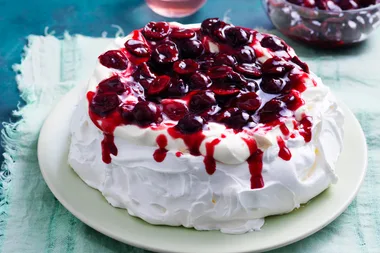 Pavlova with Cherry Sauce