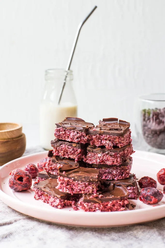 Choc cherry slice