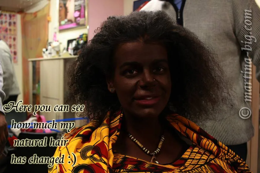 Blonde air stewardess 'becomes black'