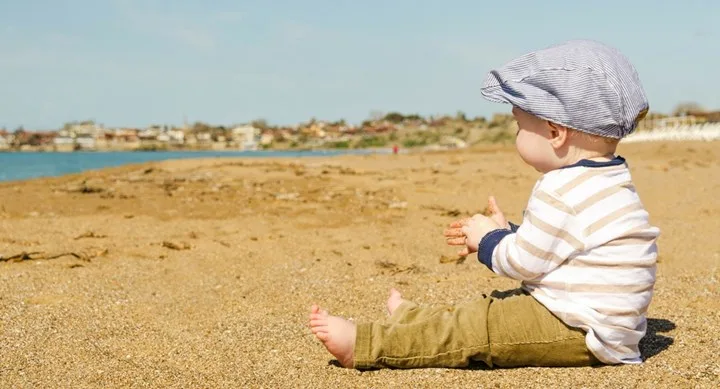 baby on beach