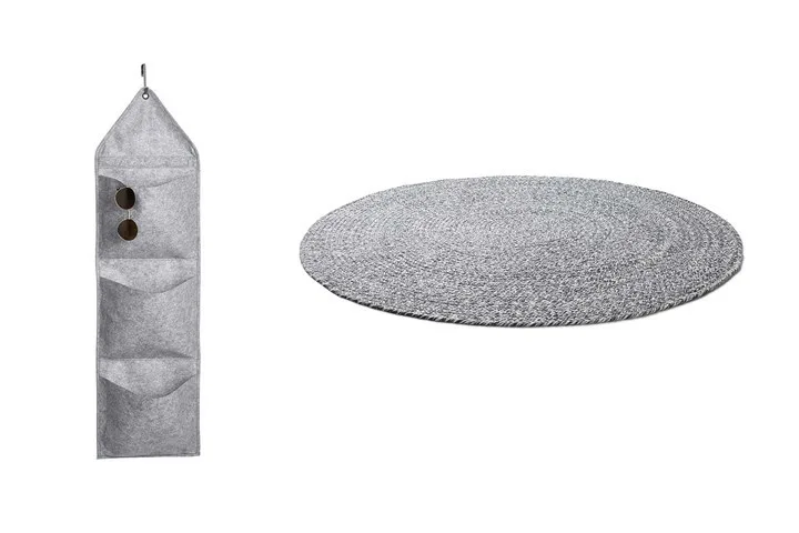 3 pocket hanging organiser, $6 | Braided floor rug in Blue, $20