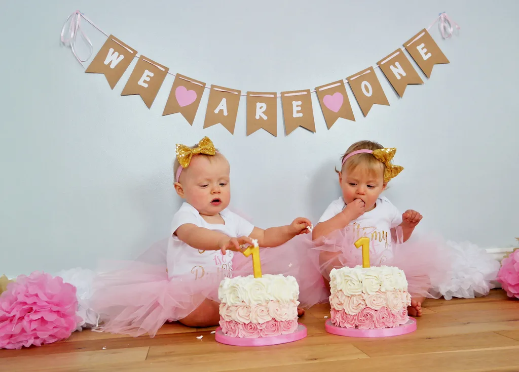 Mum recreates twin daughters in CAKE for 1st birthday