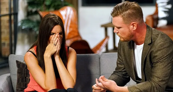 Tracey's reaction as Dean admitted he'd had an affair