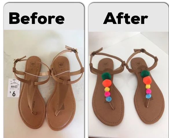 Thrifty mum’s $2 pom pom trick to transform Kmart sandals