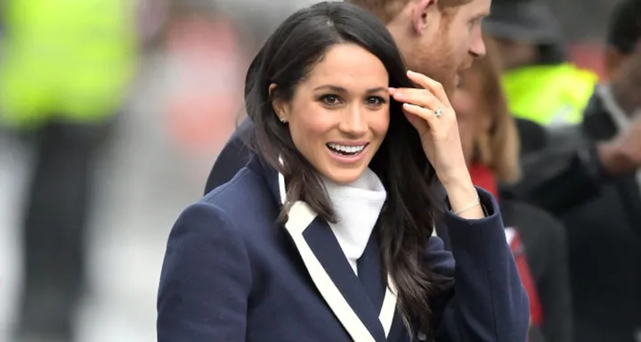 sachin and babi light blue dress Meghan Markle's wedding dress displayed at Scottish castle
