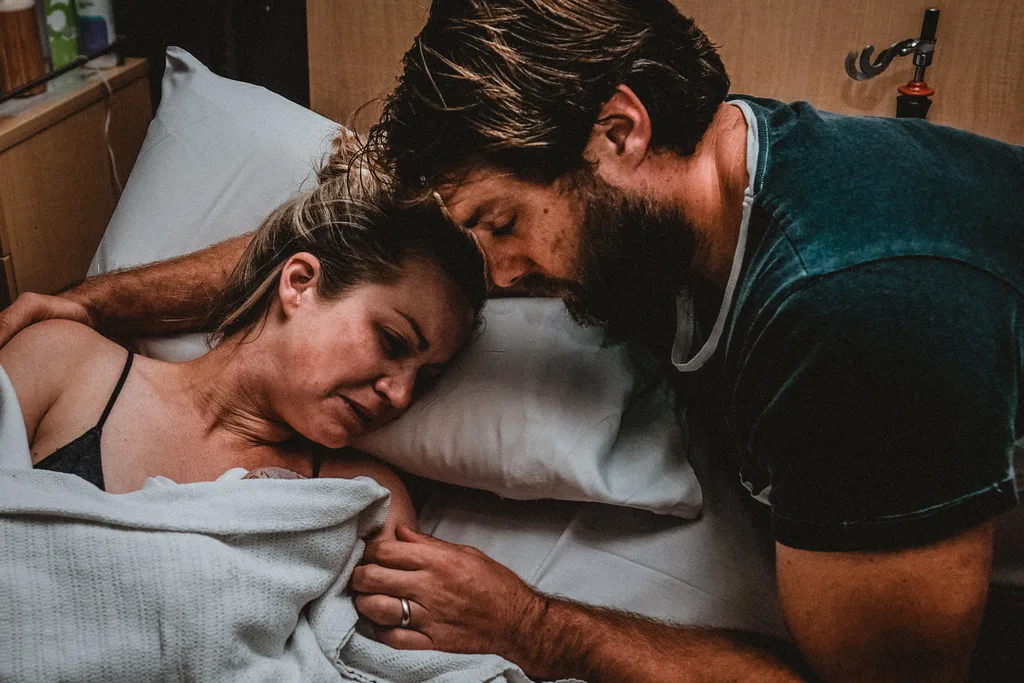 Pictured: The heartbreaking moment a mum says goodbye to her stillborn son