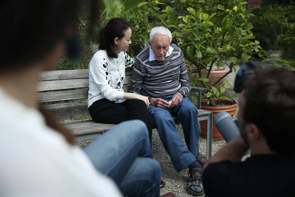 A hug before he ends his life: 104-year old academic who will die in assisted suicide
