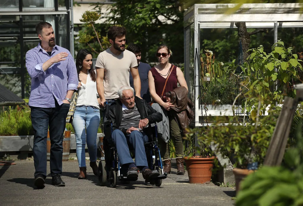 A hug before he ends his life: 104-year old academic who will die in assisted suicide