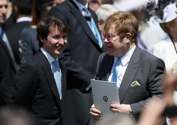 Elton John and James Blunt at the Royal wedding