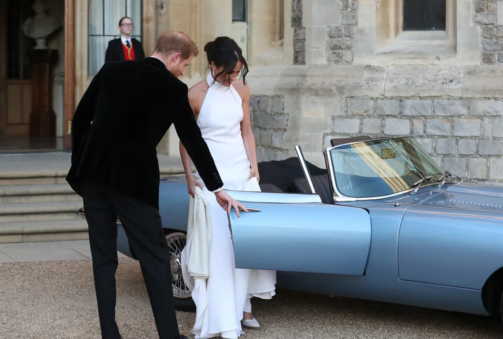 How Meghan's reception dress compared to Kate's