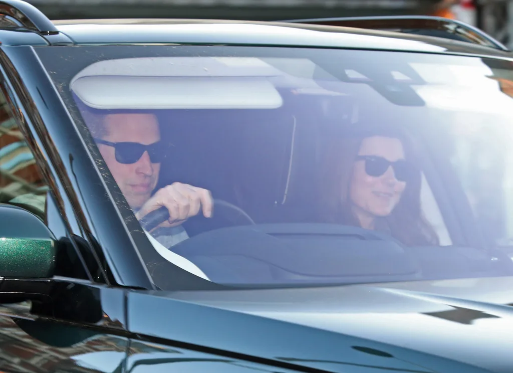Wills and Kate wear sunglasses as they return from the wedding!