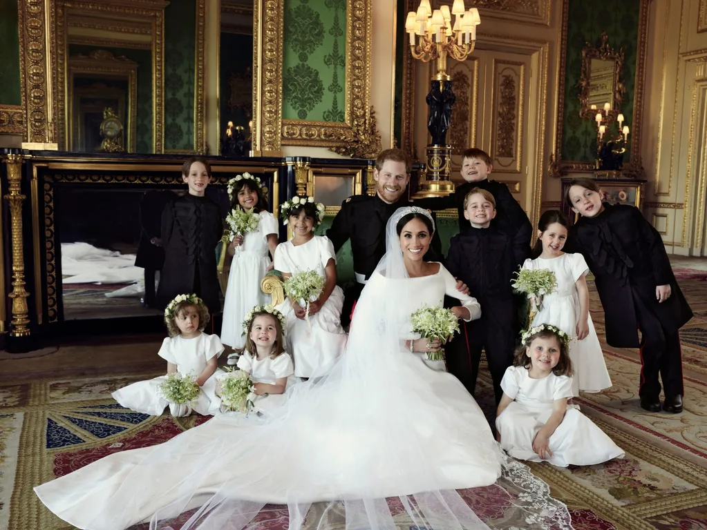 Official portrait of Prince Harry and Meghan Markle
