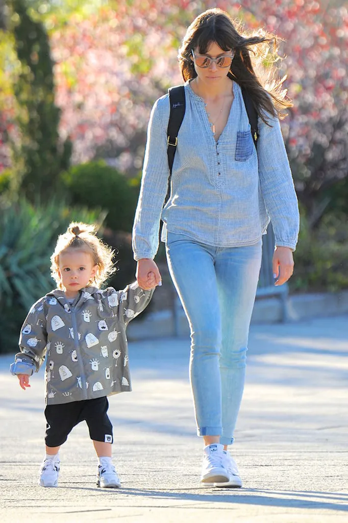 Jessica and her son Silas take a stroll in Chelsea Pier in Manhattan