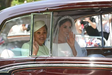 Meghan and her mum Doria on Meghan's wedding day