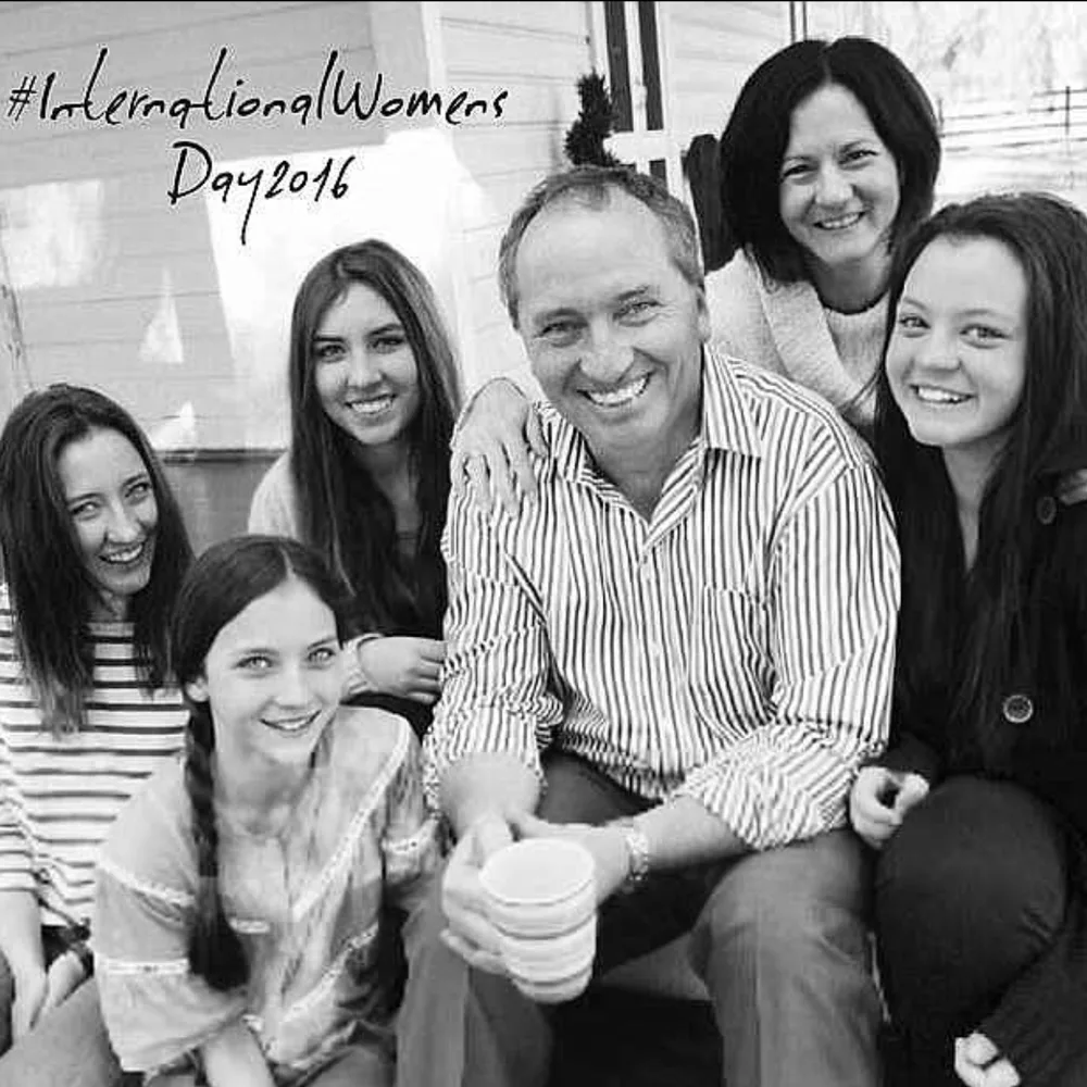 Barnaby, Natalie and their four daughters in happier times.