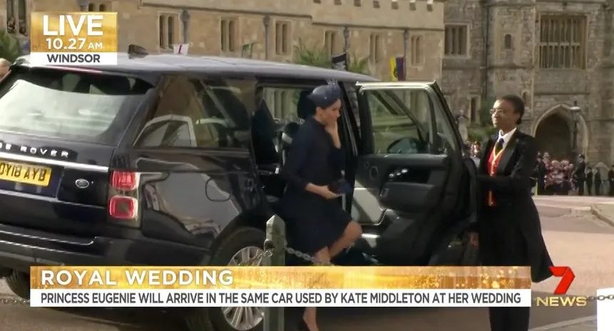 Meghan markle wears coat to princess Eugenie wedding