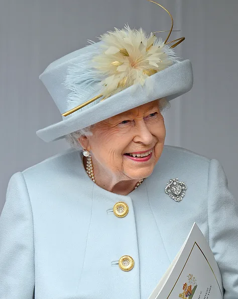 The Queen at the wedding of Princess Eugenie and Jack Brooksbank