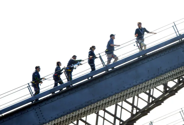 prince harry climbs sydney harbour bridge