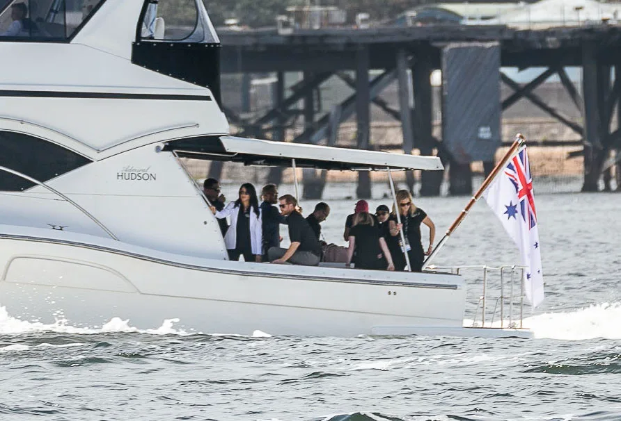 meghan markle prince harry board boat sydney harbour