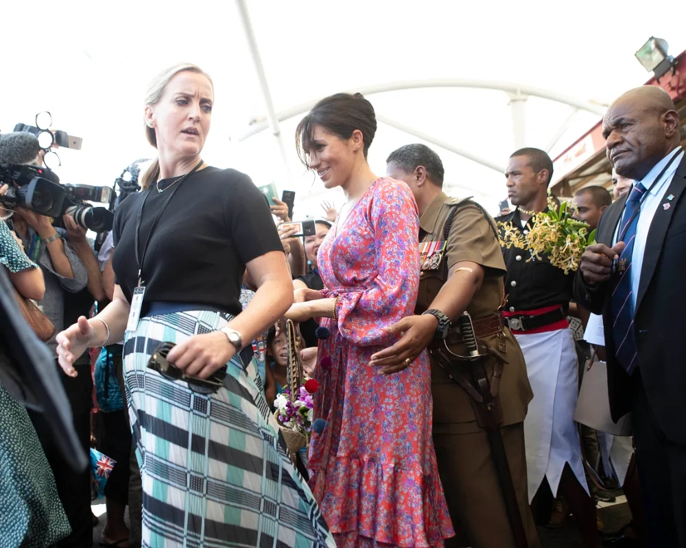 Meghan Markle was rushed from a market in Fiji