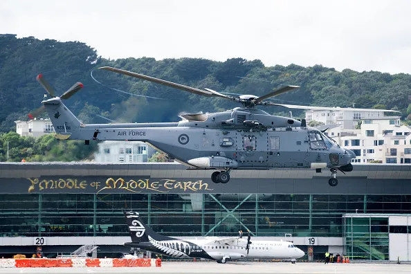 Prince harry Meghan markle board helicopter to abel tasman national park