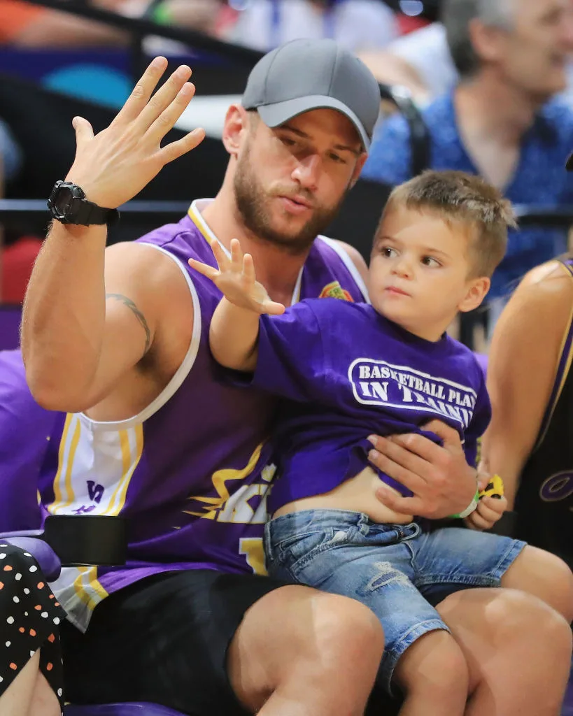 Actor Dan Ewing with son Archer