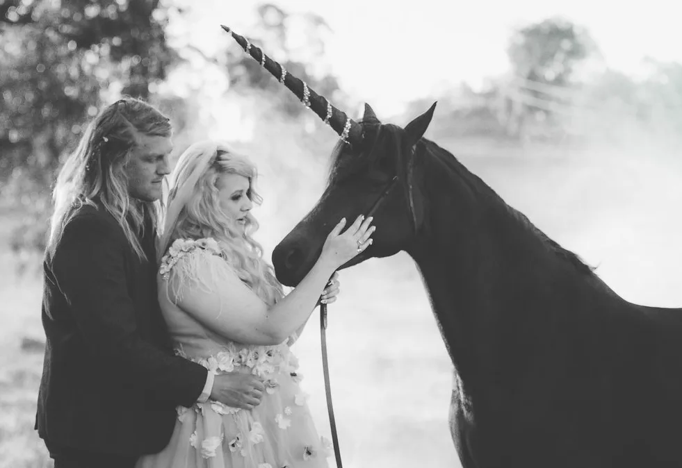 Budget wedding tips from Australian bride who had unicorn theme