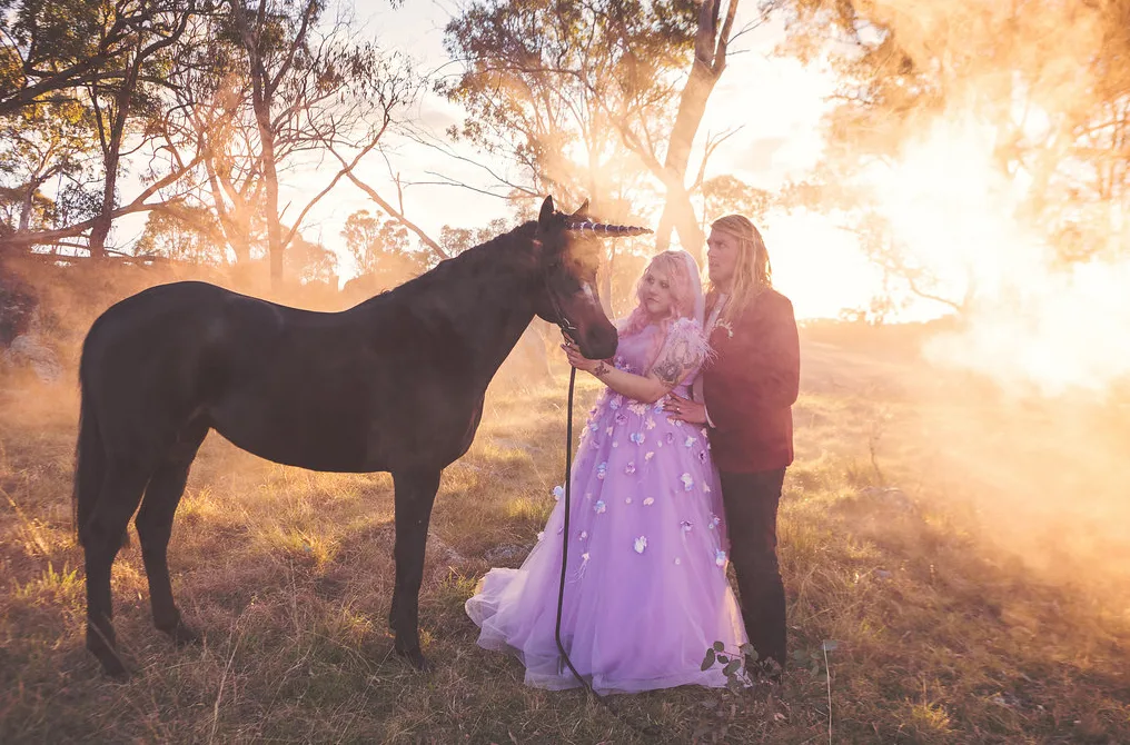Budget wedding tips from Australian bride who had unicorn theme