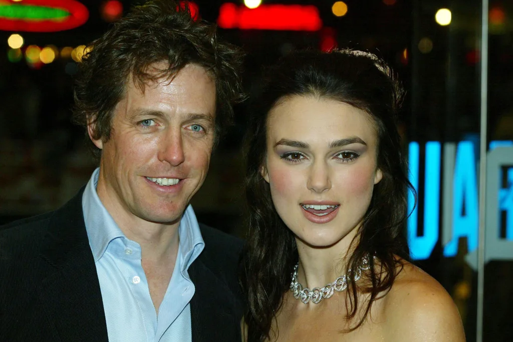 Keira alongside her cast mate heartthrob Hugh Grant.