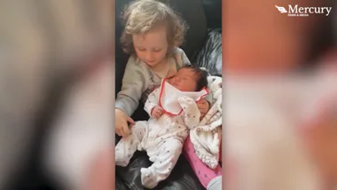Baby wows with incredible head of hair