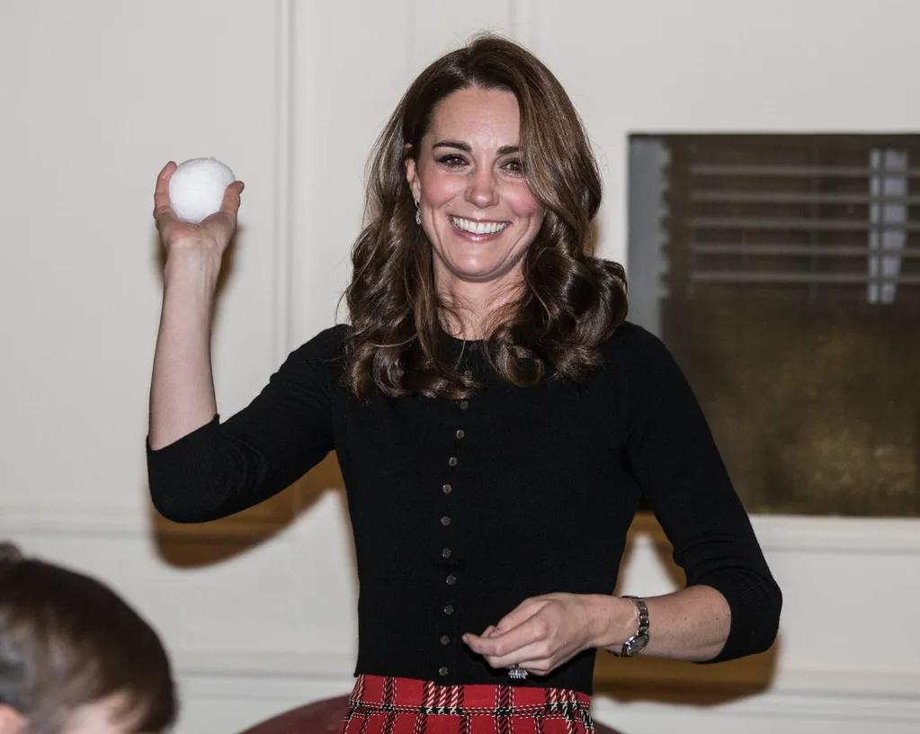 kate middleton prince William pelted snowballs Christmas party