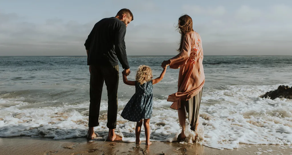 family at the beach