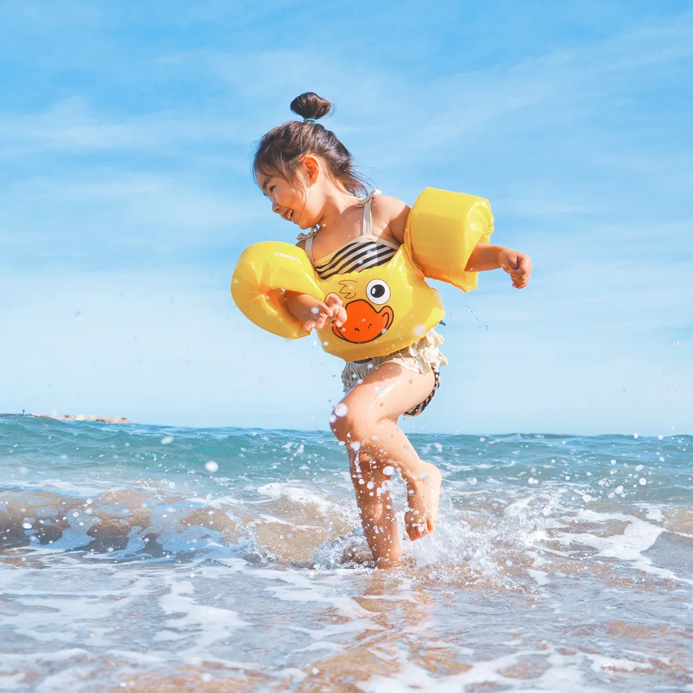 little girl swimming