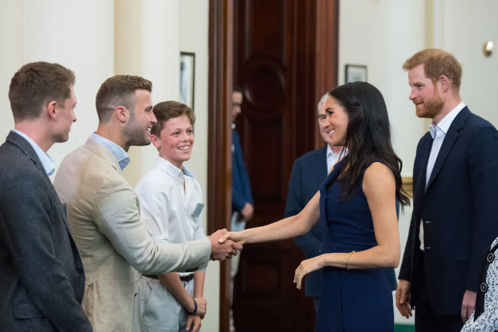 Prince Harry, Duke of Sussex and Meghan, Duchess of Sussex meet CEO of the Man Cave Hunter Johnson
