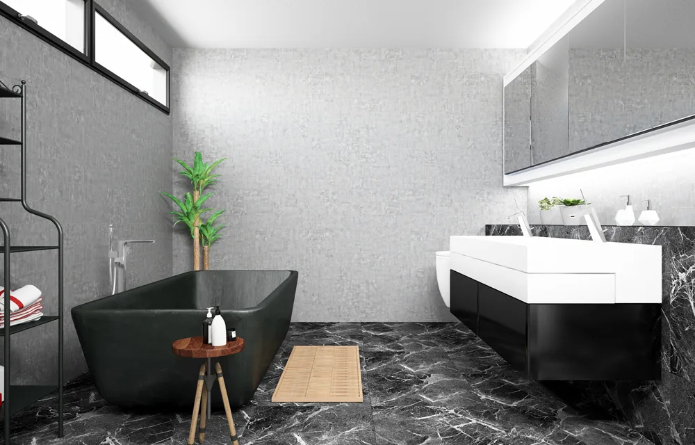 Clean lined vanities with monochrome colour schemes are perfect for forward-thinking, modern bathrooms.