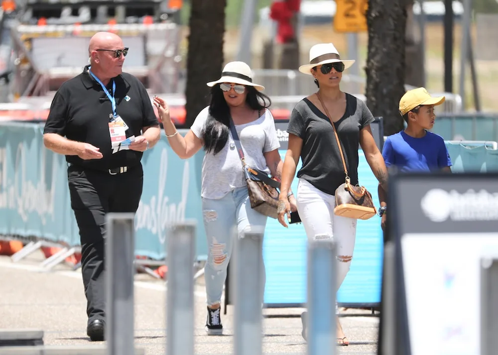 Schapelle Corby is pictured with John McLeod at the Brisbane International