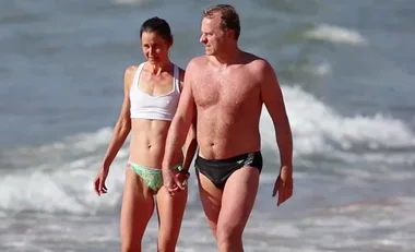 WATCH: Antonia Kidman shows off her lithe limbs at the beach