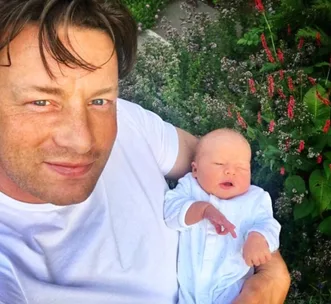 Jamie Oliver shares sweet snap with bub