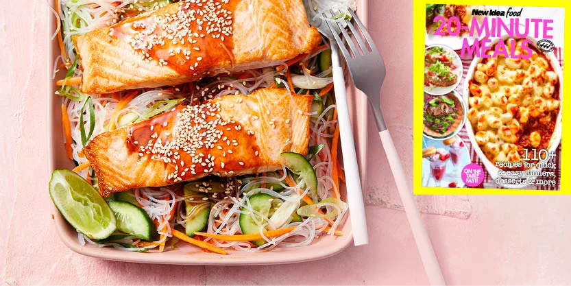 Spicy Salmon with Vermicelli Noodle Salad