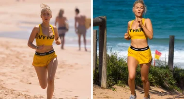 Home & Away’s Sam Frost glows as she goes for jog in crop top and shorts