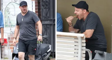 MKR’S Manu munches on sushi as he steps out in all-black in Bondi