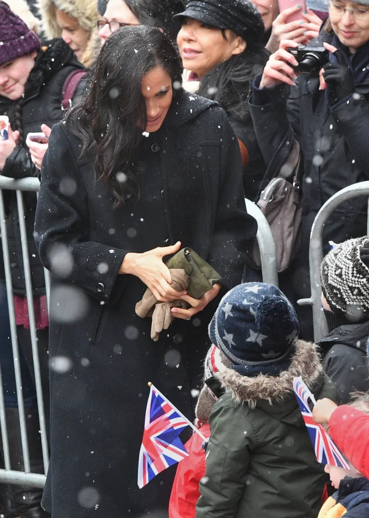 Meghan in black William vintage coat